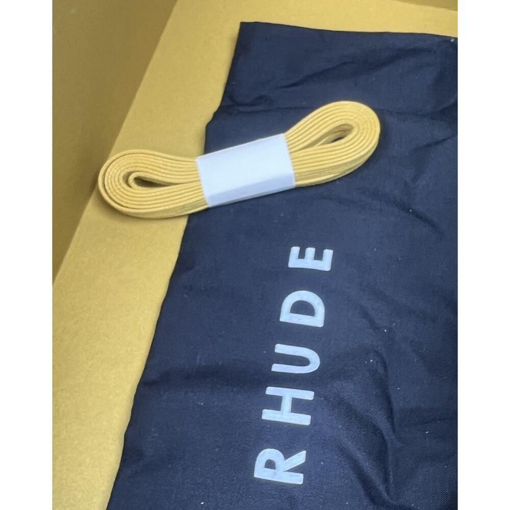 Size 10US - Rhude Yellow Rhecess Leather High Top Sneakers💛 NEW/RETAIL $745! - Picture 9 of 10